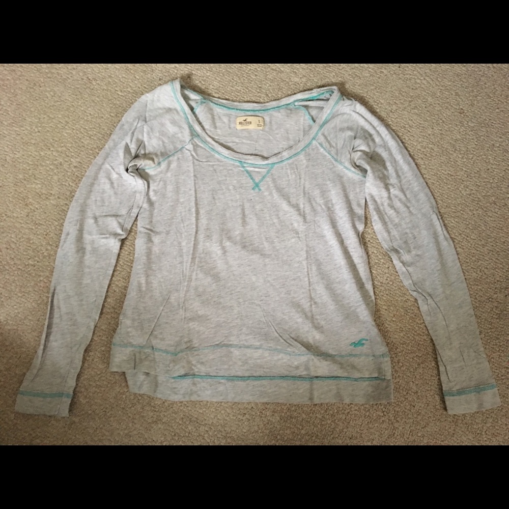 HOLLISTER Heather Grey Long-Sleeve Tee